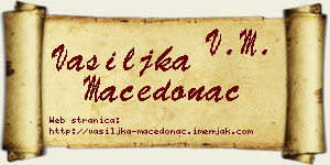 Vasiljka Macedonac vizit kartica